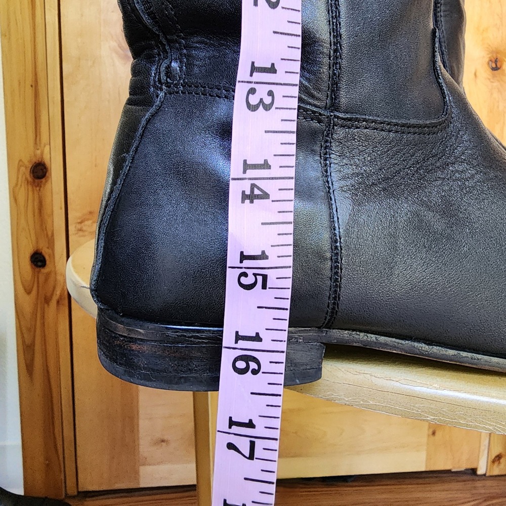 Corso Como 7.5M Black Leather Tall Riding Boots Preppy Quiet Luxury Equestrian - Picture 9 of 9